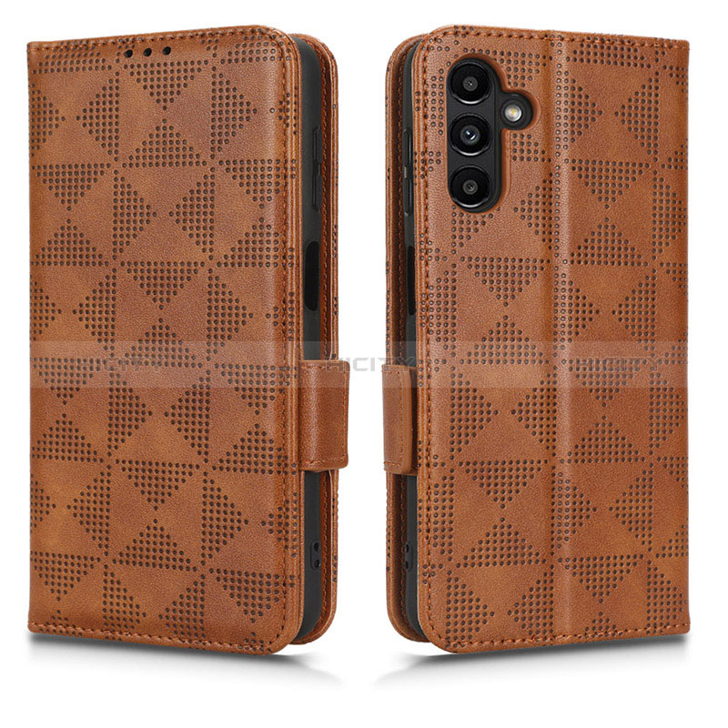 Custodia Portafoglio In Pelle Cover con Supporto C02X per Samsung Galaxy A04s Marrone