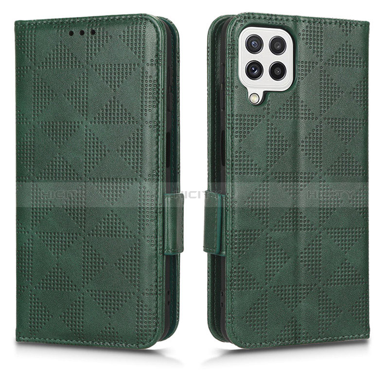 Custodia Portafoglio In Pelle Cover con Supporto C02X per Samsung Galaxy A12 Nacho Verde