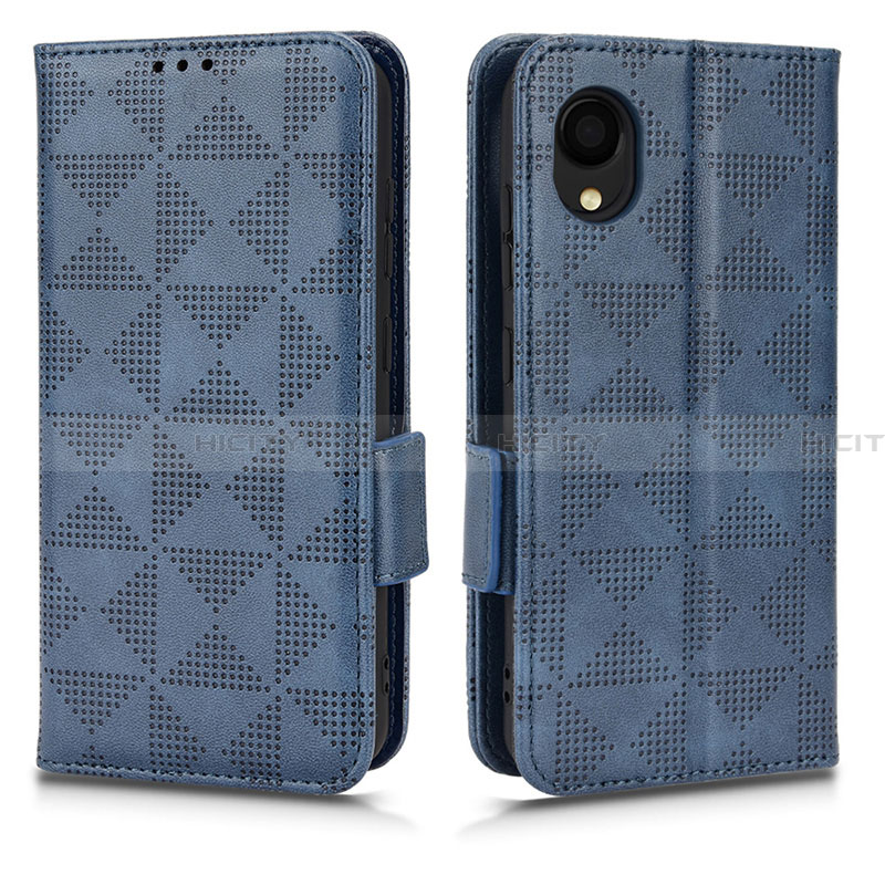 Custodia Portafoglio In Pelle Cover con Supporto C02X per Samsung Galaxy A22 5G SC-56B Blu