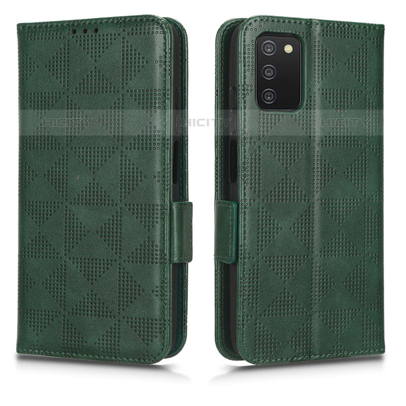 Custodia Portafoglio In Pelle Cover con Supporto C02X per Samsung Galaxy M02s Verde