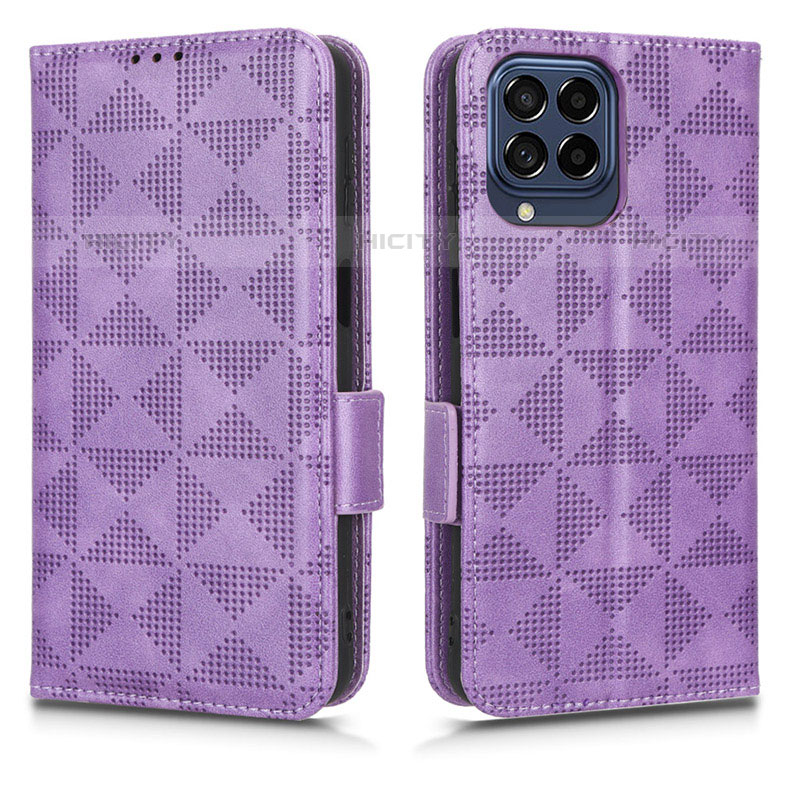 Custodia Portafoglio In Pelle Cover con Supporto C02X per Samsung Galaxy M53 5G Viola