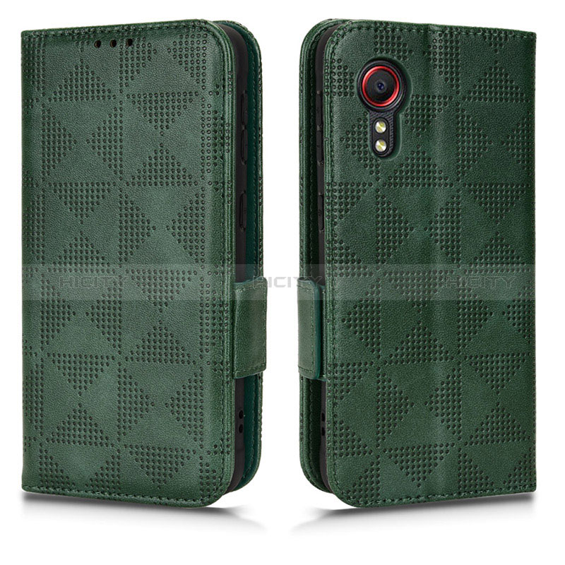 Custodia Portafoglio In Pelle Cover con Supporto C02X per Samsung Galaxy XCover 5 SM-G525F Verde