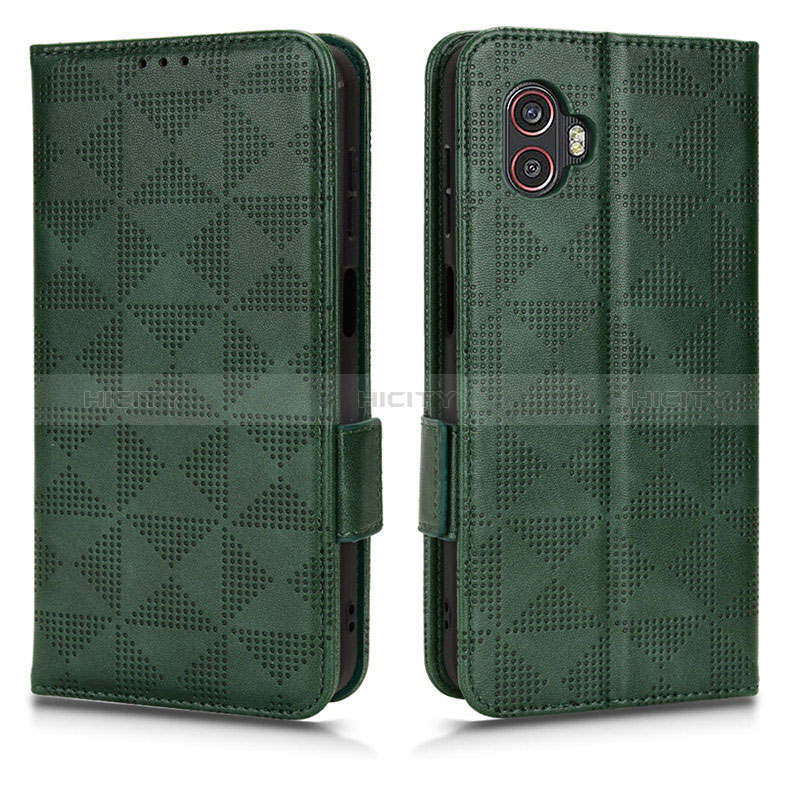 Custodia Portafoglio In Pelle Cover con Supporto C02X per Samsung Galaxy XCover 6 Pro 5G Verde