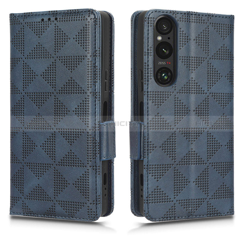 Custodia Portafoglio In Pelle Cover con Supporto C02X per Sony Xperia 1 V