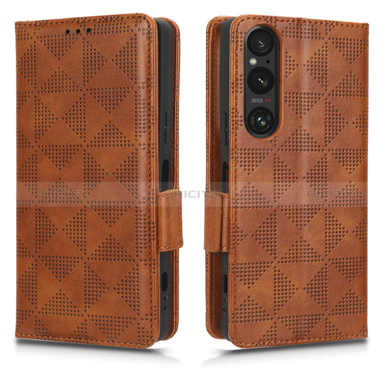 Custodia Portafoglio In Pelle Cover con Supporto C02X per Sony Xperia 1 V