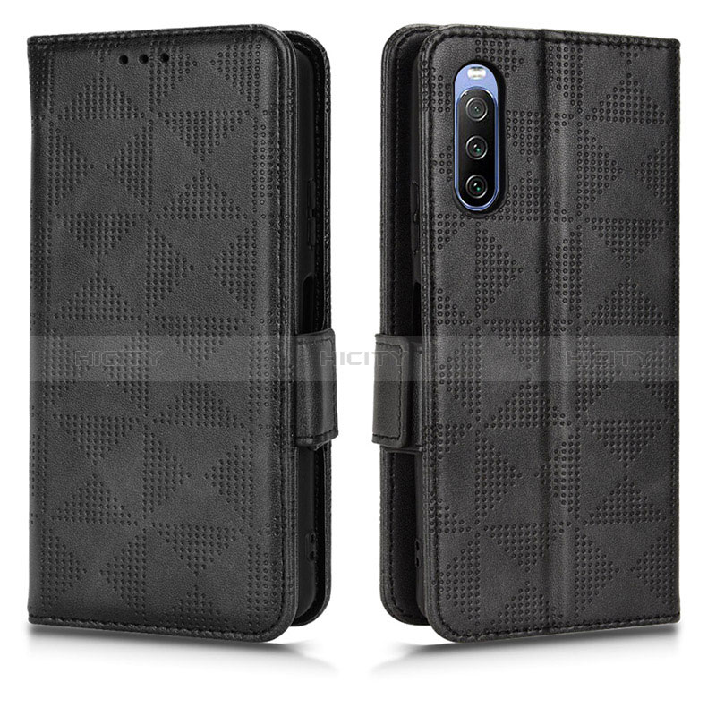 Custodia Portafoglio In Pelle Cover con Supporto C02X per Sony Xperia 10 III Lite Nero