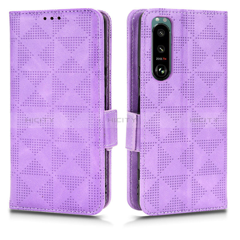 Custodia Portafoglio In Pelle Cover con Supporto C02X per Sony Xperia 5 III