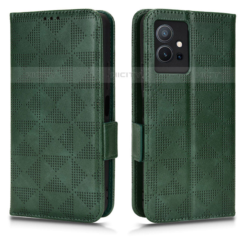 Custodia Portafoglio In Pelle Cover con Supporto C02X per Vivo Y55 5G Verde