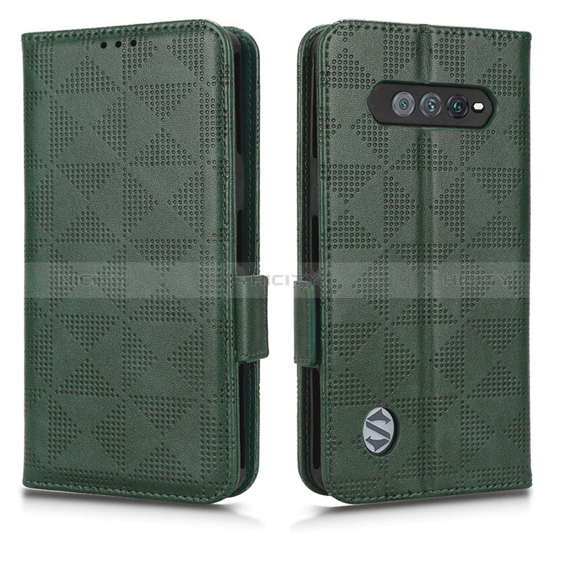 Custodia Portafoglio In Pelle Cover con Supporto C02X per Xiaomi Black Shark 4S Pro 5G Verde