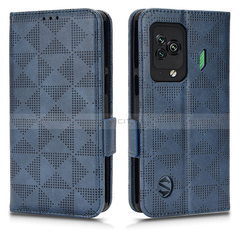 Custodia Portafoglio In Pelle Cover con Supporto C02X per Xiaomi Black Shark 5 5G Blu