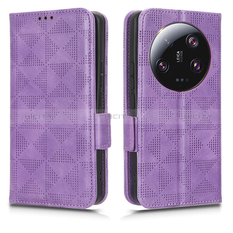 Custodia Portafoglio In Pelle Cover con Supporto C02X per Xiaomi Mi 13 Ultra 5G Viola