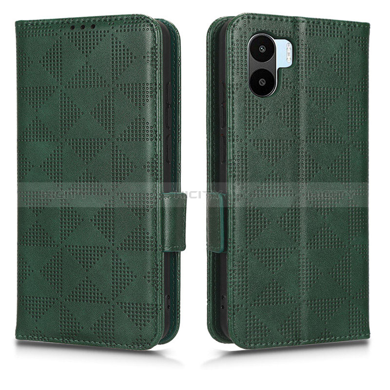 Custodia Portafoglio In Pelle Cover con Supporto C02X per Xiaomi Poco C51 Verde