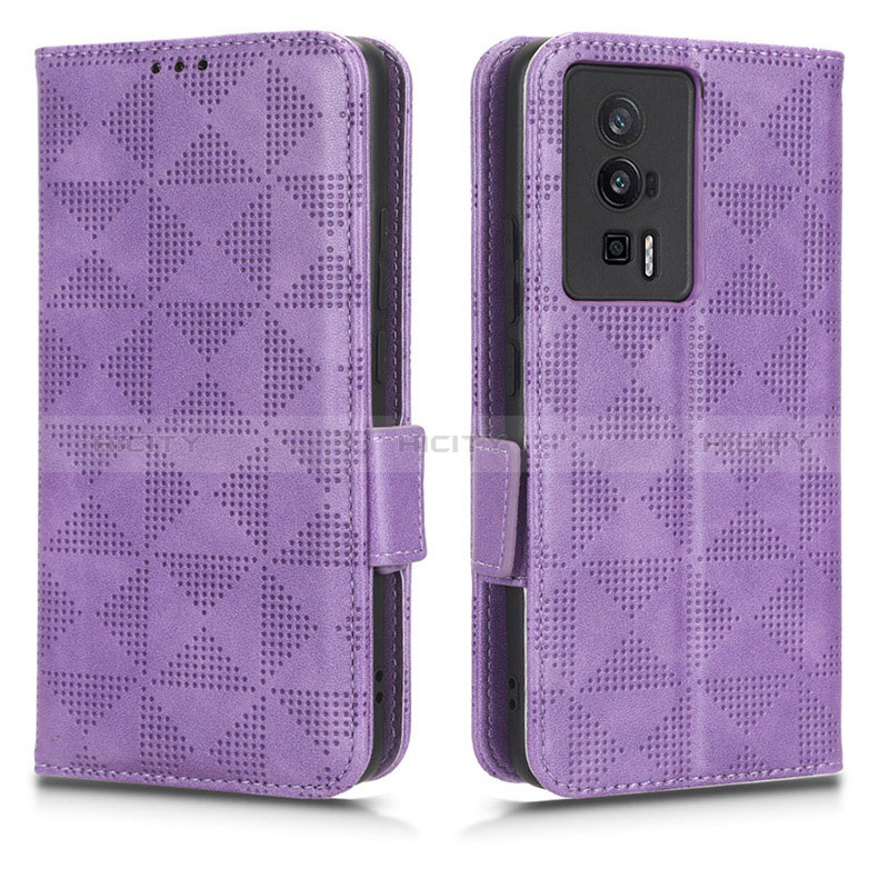 Custodia Portafoglio In Pelle Cover con Supporto C02X per Xiaomi Poco F5 Pro 5G Viola