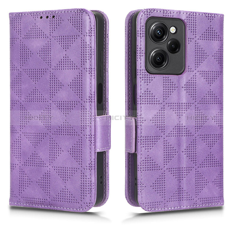 Custodia Portafoglio In Pelle Cover con Supporto C02X per Xiaomi Poco X5 Pro 5G Viola