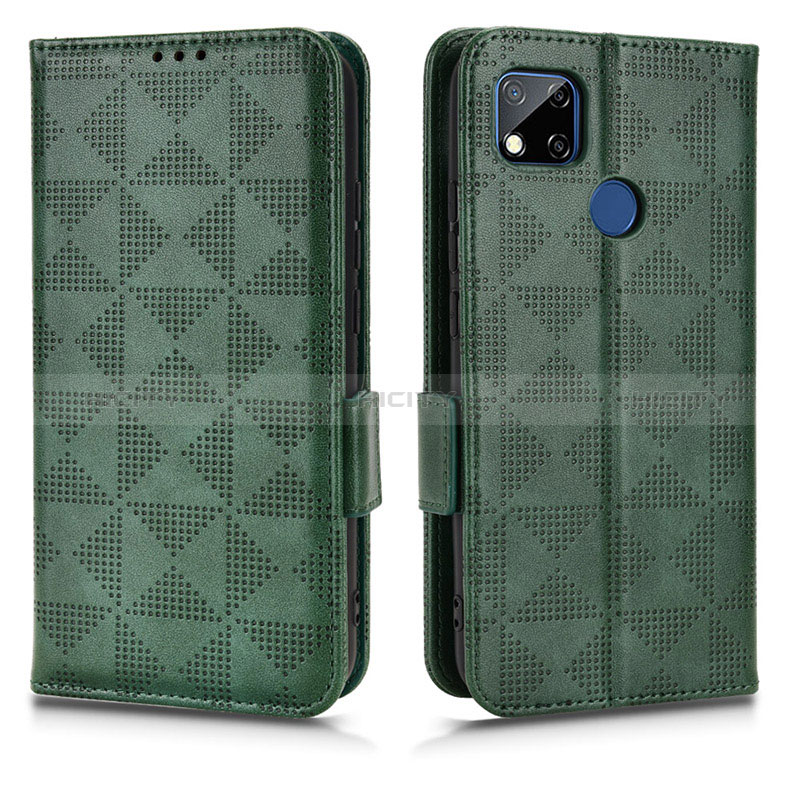 Custodia Portafoglio In Pelle Cover con Supporto C02X per Xiaomi Redmi 10A 4G Verde