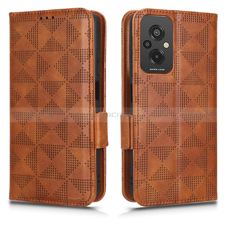 Custodia Portafoglio In Pelle Cover con Supporto C02X per Xiaomi Redmi 11 Prime 4G Marrone