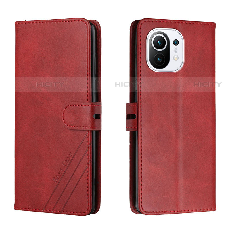 Custodia Portafoglio In Pelle Cover con Supporto C03 per Xiaomi Mi 11 Lite 4G Rosso