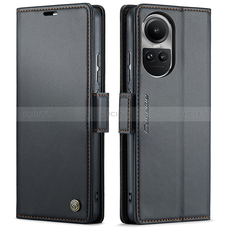 Custodia Portafoglio In Pelle Cover con Supporto C03S per Oppo Reno10 Pro 5G Nero