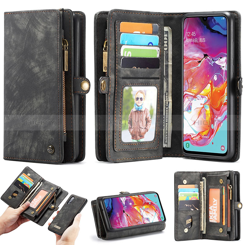 Custodia Portafoglio In Pelle Cover con Supporto C03S per Samsung Galaxy A70