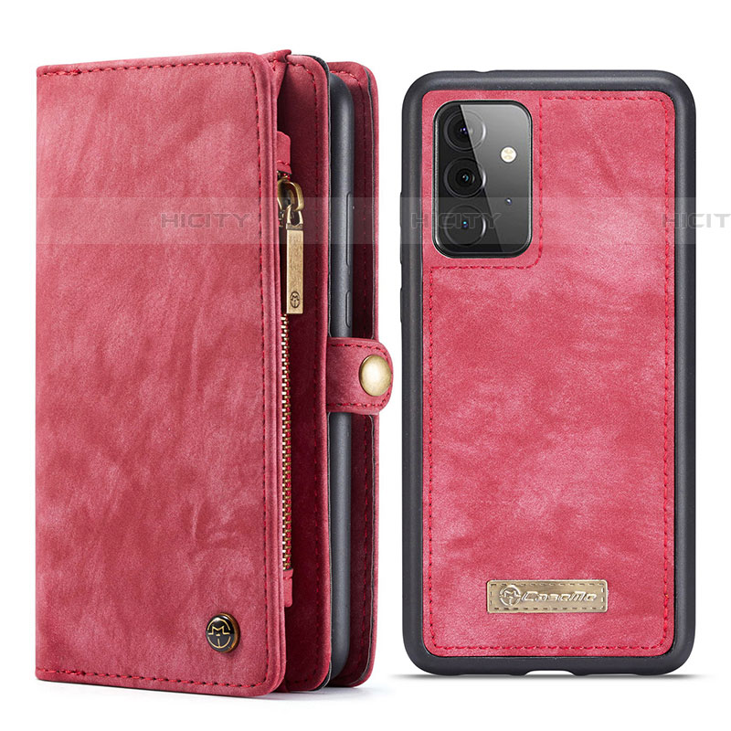 Custodia Portafoglio In Pelle Cover con Supporto C03S per Samsung Galaxy A72 4G Rosso