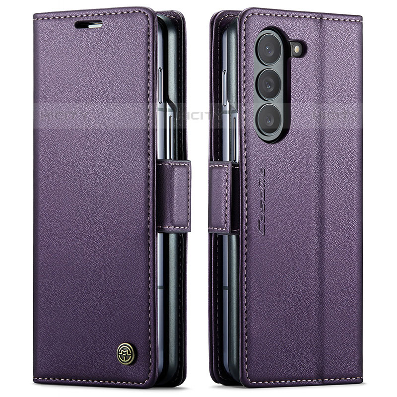 Custodia Portafoglio In Pelle Cover con Supporto C03S per Samsung Galaxy Z Fold5 5G Viola