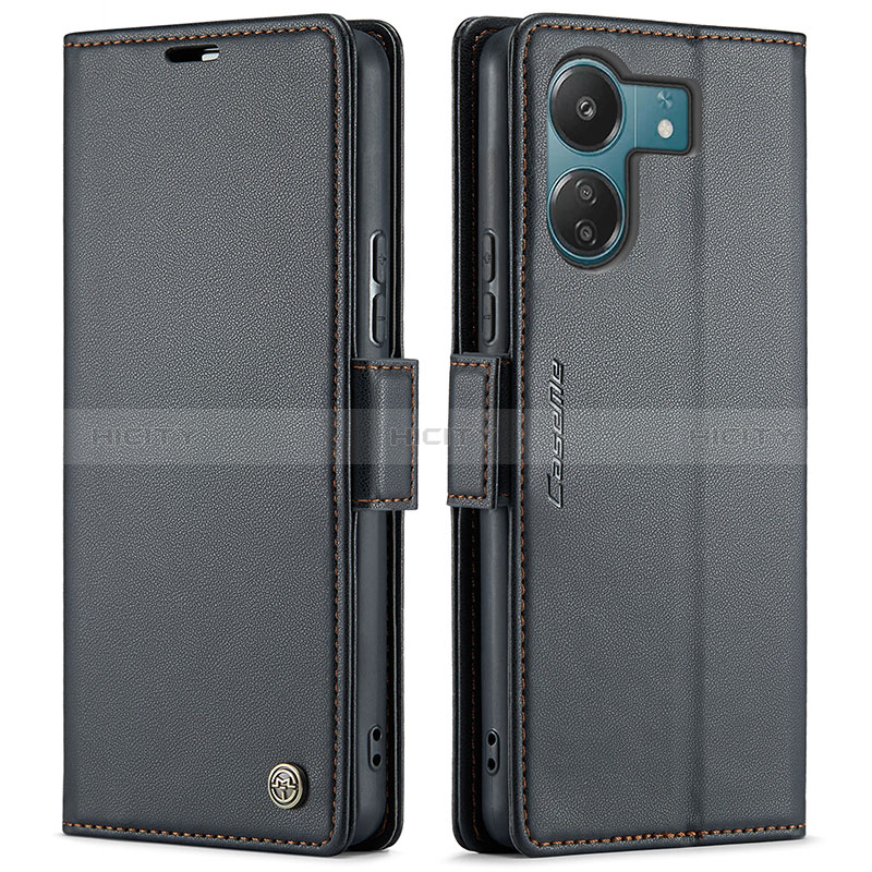 Custodia Portafoglio In Pelle Cover con Supporto C03S per Xiaomi Poco C65 Nero