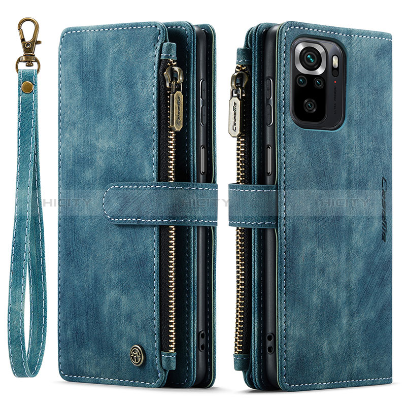 Custodia Portafoglio In Pelle Cover con Supporto C03S per Xiaomi Redmi Note 10 4G Blu