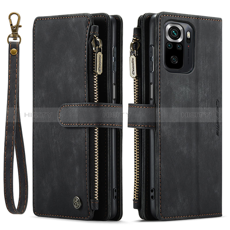 Custodia Portafoglio In Pelle Cover con Supporto C03S per Xiaomi Redmi Note 10 4G Nero