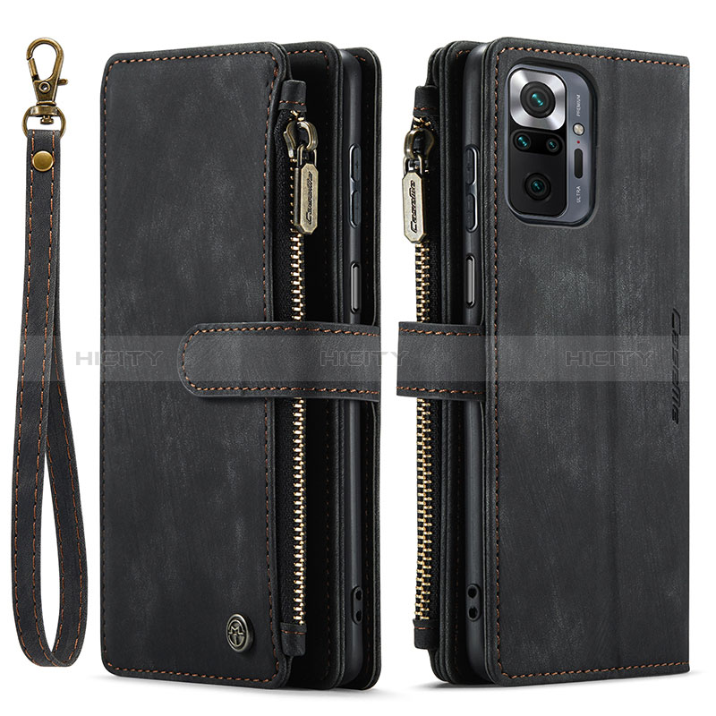 Custodia Portafoglio In Pelle Cover con Supporto C03S per Xiaomi Redmi Note 10 Pro Max Nero