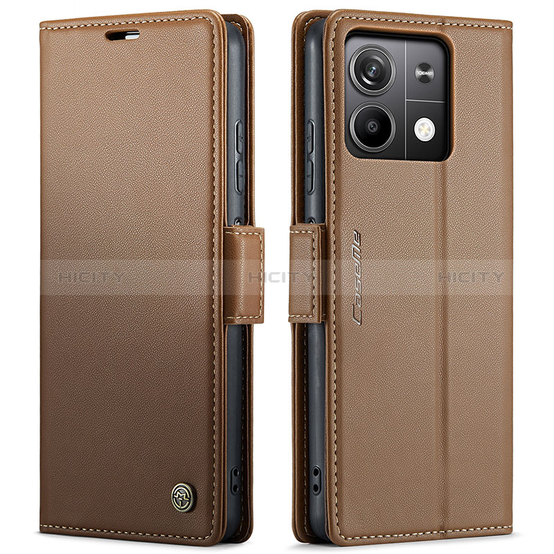 Custodia Portafoglio In Pelle Cover con Supporto C03S per Xiaomi Redmi Note 13 5G Marrone