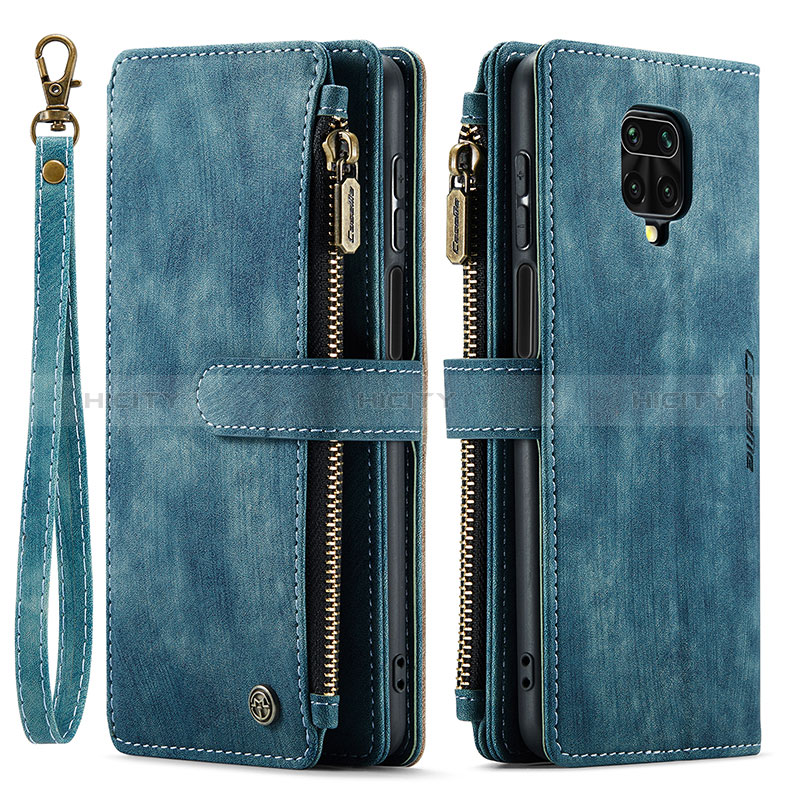 Custodia Portafoglio In Pelle Cover con Supporto C03S per Xiaomi Redmi Note 9 Pro Max Blu