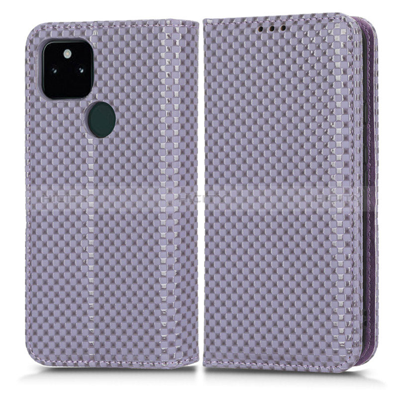 Custodia Portafoglio In Pelle Cover con Supporto C03X per Google Pixel 5a 5G Viola