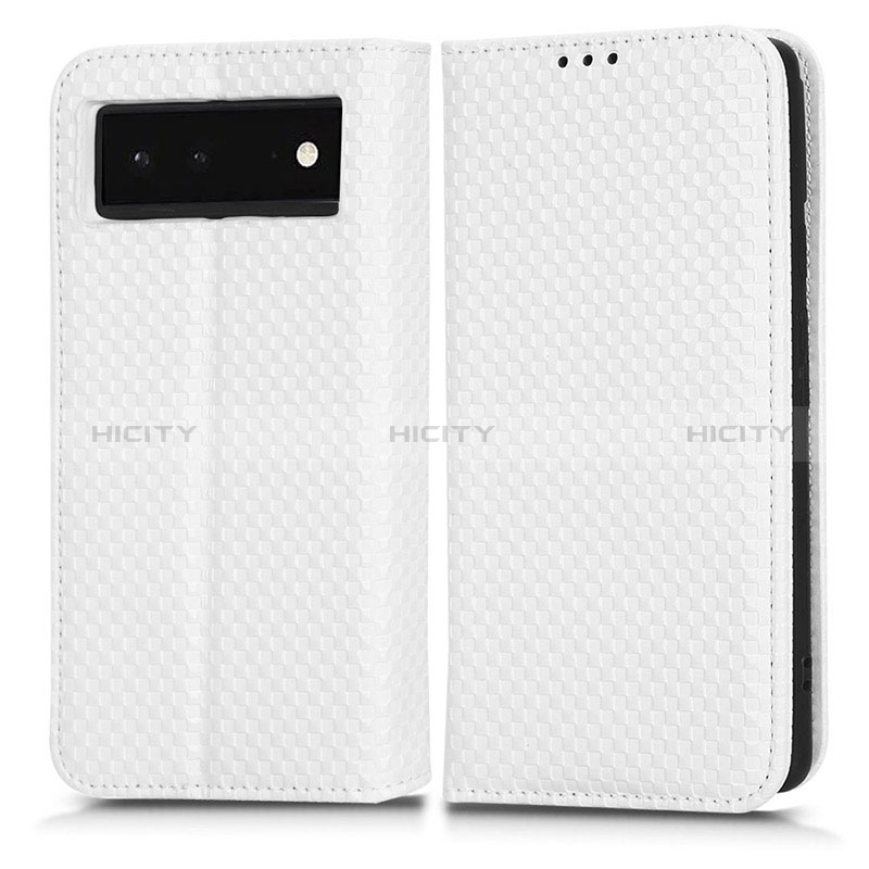 Custodia Portafoglio In Pelle Cover con Supporto C03X per Google Pixel 6 5G Bianco