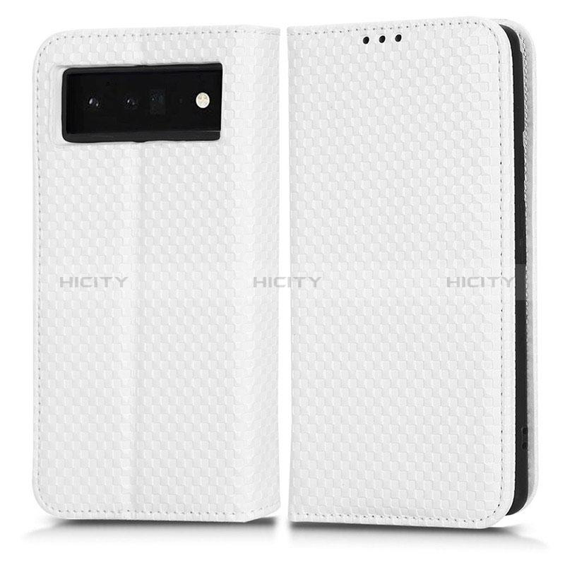 Custodia Portafoglio In Pelle Cover con Supporto C03X per Google Pixel 6 Pro 5G Bianco