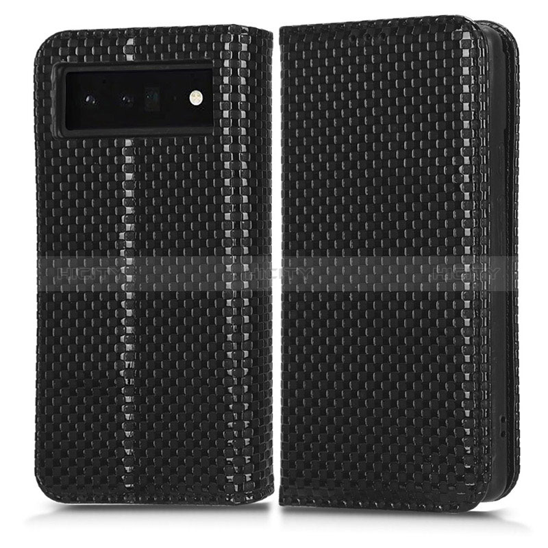 Custodia Portafoglio In Pelle Cover con Supporto C03X per Google Pixel 6 Pro 5G Nero