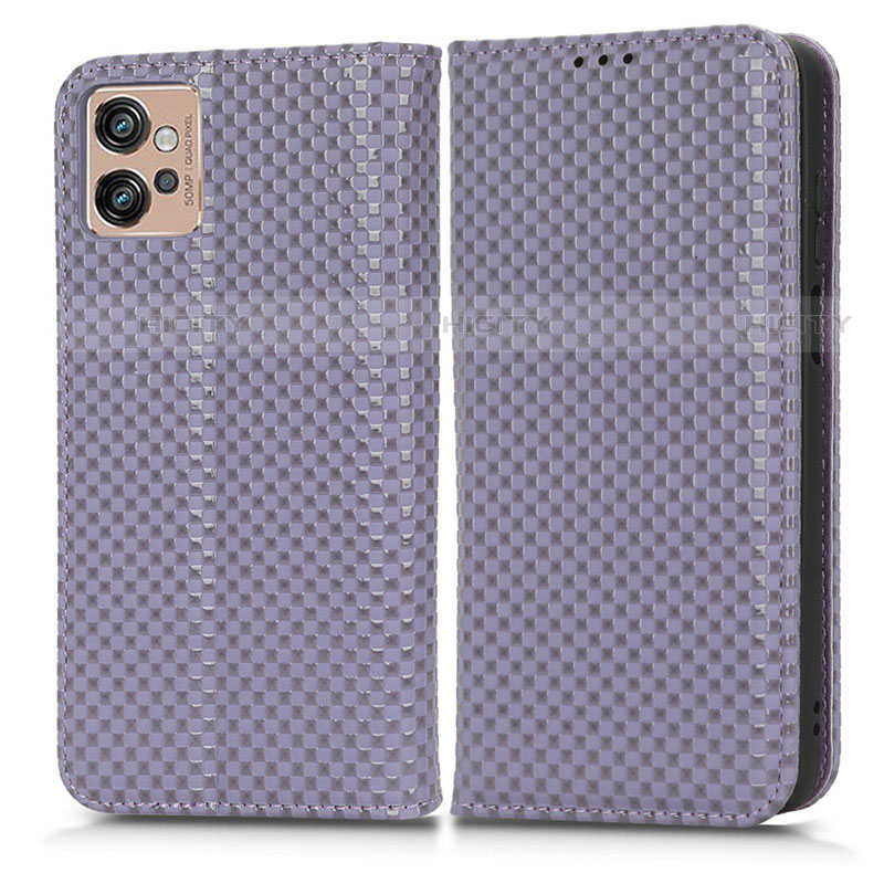 Custodia Portafoglio In Pelle Cover con Supporto C03X per Motorola Moto G32 Viola