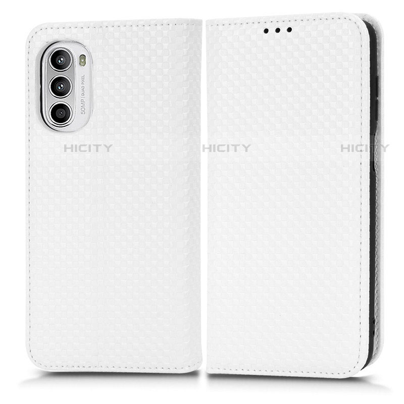 Custodia Portafoglio In Pelle Cover con Supporto C03X per Motorola Moto G71s 5G Bianco