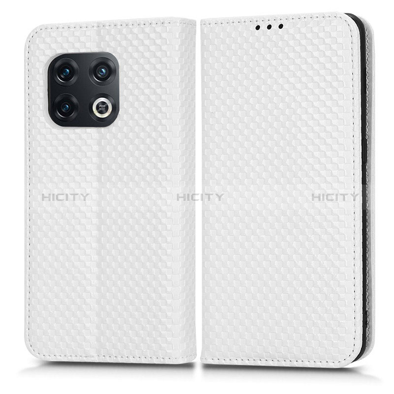 Custodia Portafoglio In Pelle Cover con Supporto C03X per OnePlus 10 Pro 5G Bianco