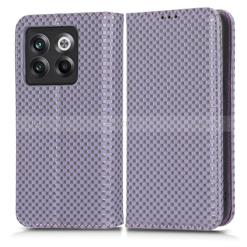 Custodia Portafoglio In Pelle Cover con Supporto C03X per OnePlus 10T 5G Viola