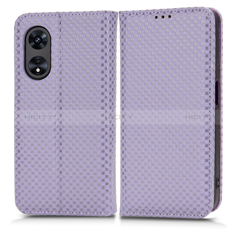 Custodia Portafoglio In Pelle Cover con Supporto C03X per Oppo A1 5G Viola