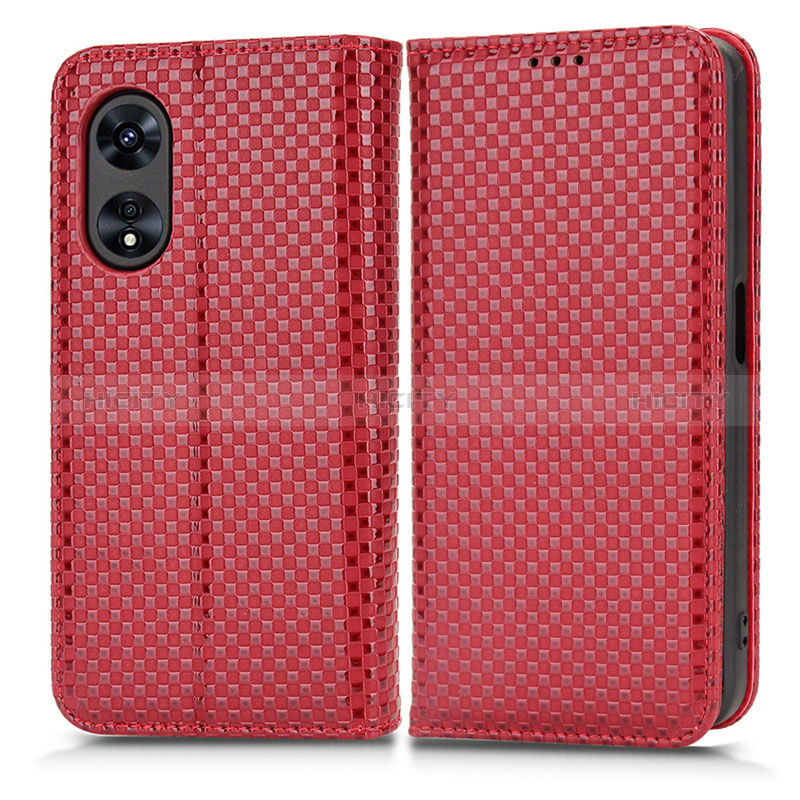 Custodia Portafoglio In Pelle Cover con Supporto C03X per Oppo A1 Pro 5G Rosso