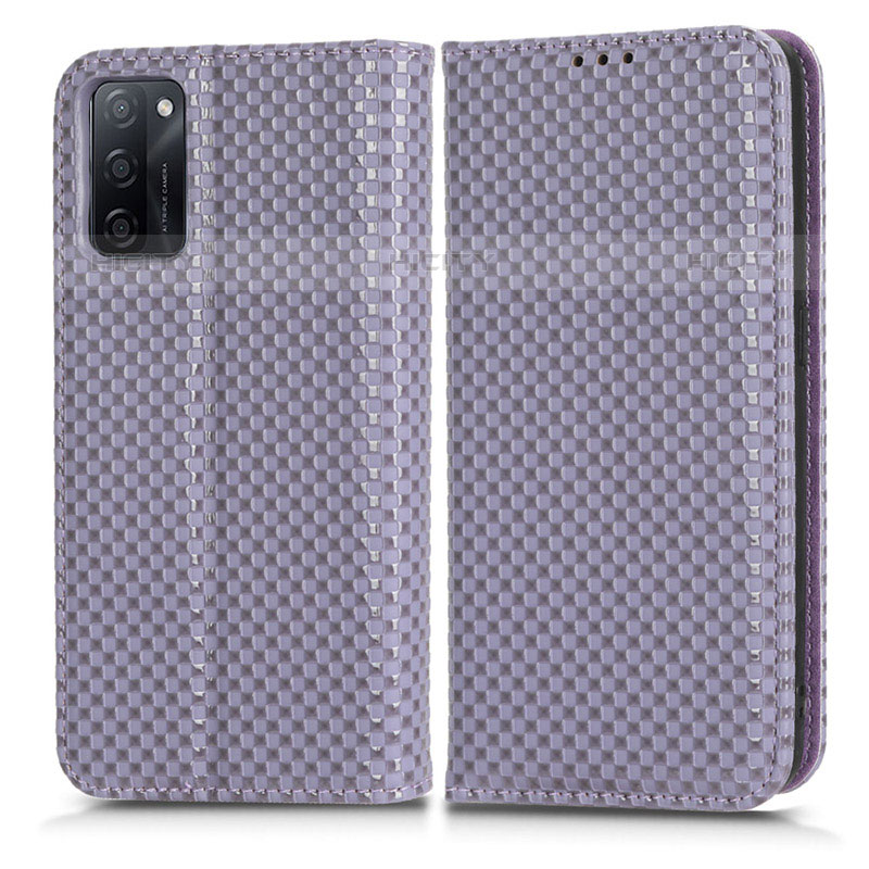 Custodia Portafoglio In Pelle Cover con Supporto C03X per Oppo A55S 5G Viola