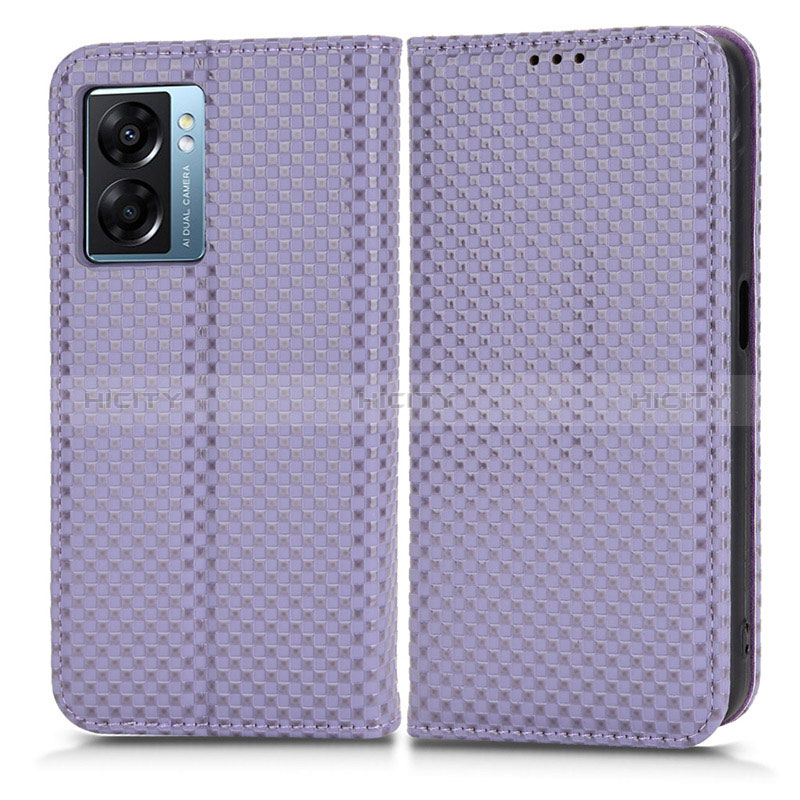 Custodia Portafoglio In Pelle Cover con Supporto C03X per Oppo A56S 5G Viola