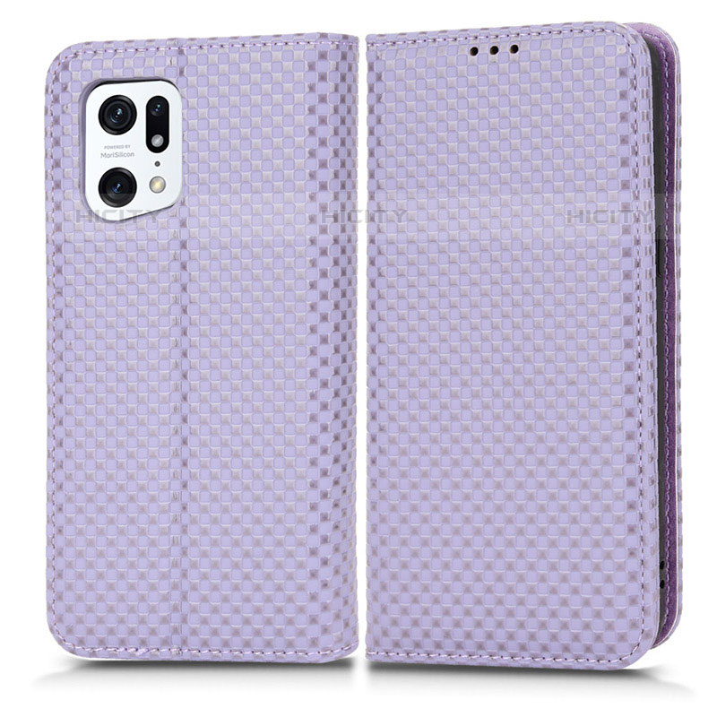 Custodia Portafoglio In Pelle Cover con Supporto C03X per Oppo Find X5 Pro 5G