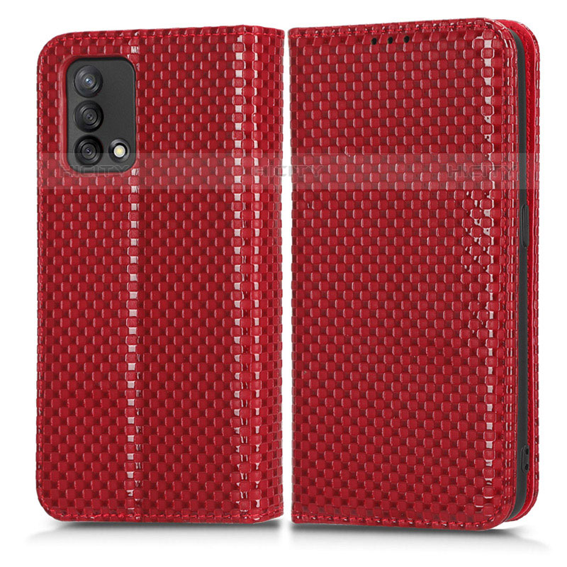 Custodia Portafoglio In Pelle Cover con Supporto C03X per Oppo Reno6 Lite Rosso