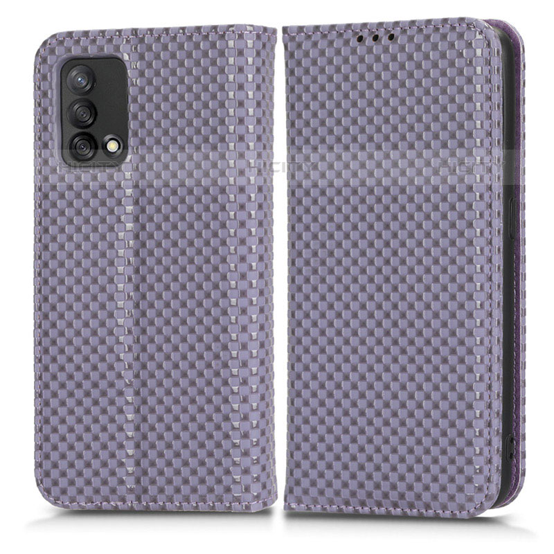 Custodia Portafoglio In Pelle Cover con Supporto C03X per Oppo Reno6 Lite Viola