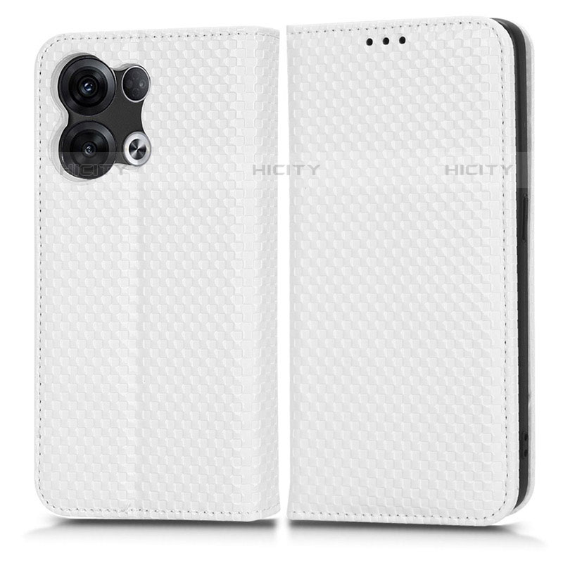 Custodia Portafoglio In Pelle Cover con Supporto C03X per Oppo Reno9 Pro 5G Bianco