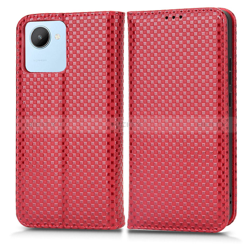 Custodia Portafoglio In Pelle Cover con Supporto C03X per Realme C30s Rosso