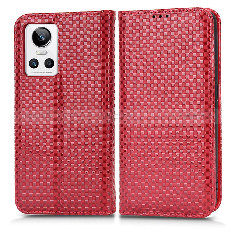 Custodia Portafoglio In Pelle Cover con Supporto C03X per Realme GT Neo3 5G Rosso