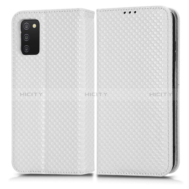 Custodia Portafoglio In Pelle Cover con Supporto C03X per Samsung Galaxy A02s Bianco